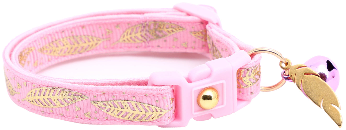 Metallic Gold Feathers Cat Collar-19