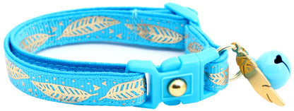 Metallic Gold Feathers Cat Collar-20
