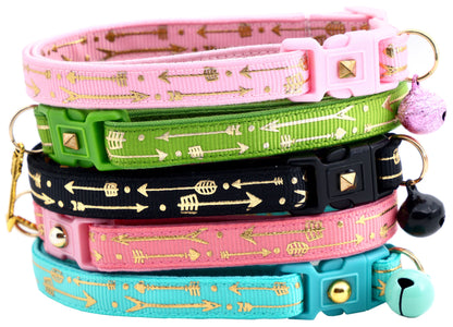 Metallic Gold Arrows Breakaway Cat Collar-0